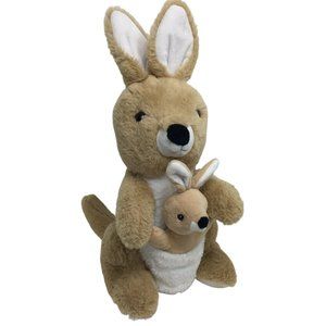 Fiesta Plush Kangaroo With Baby Joey In Pouch 15” Stuffed Animal Sitting Mom